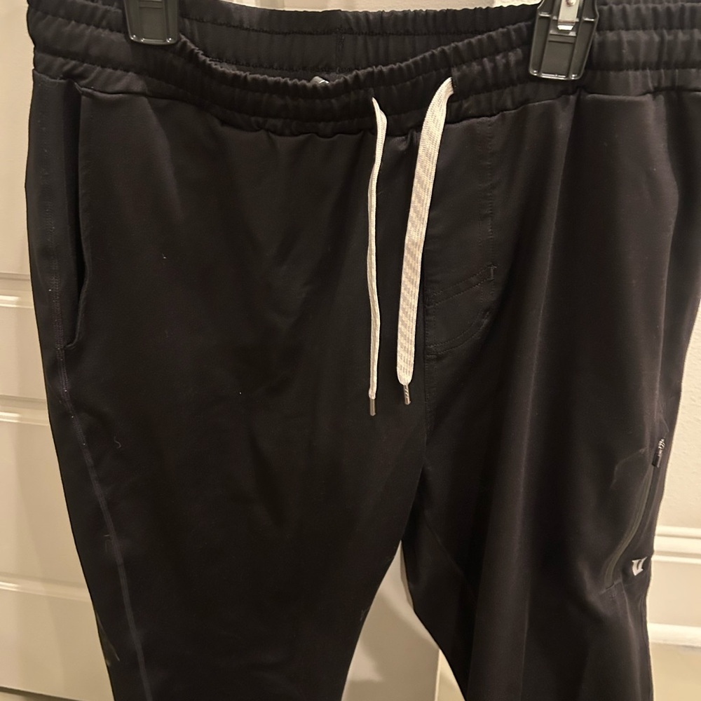 Vuori Black Joggers with White Drawstring
